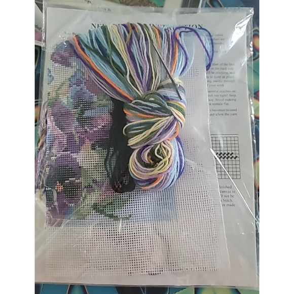 Design Works Crafts, 10" x 10" Needlepoint Kit, Pansies - Picture 3 of 5